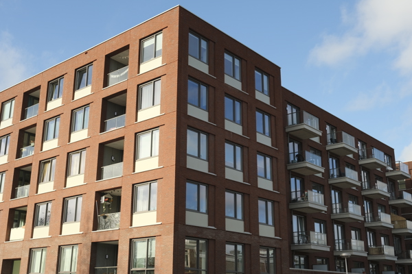 Gevel woonproject De Schipper in Dichterswijk in Utrecht